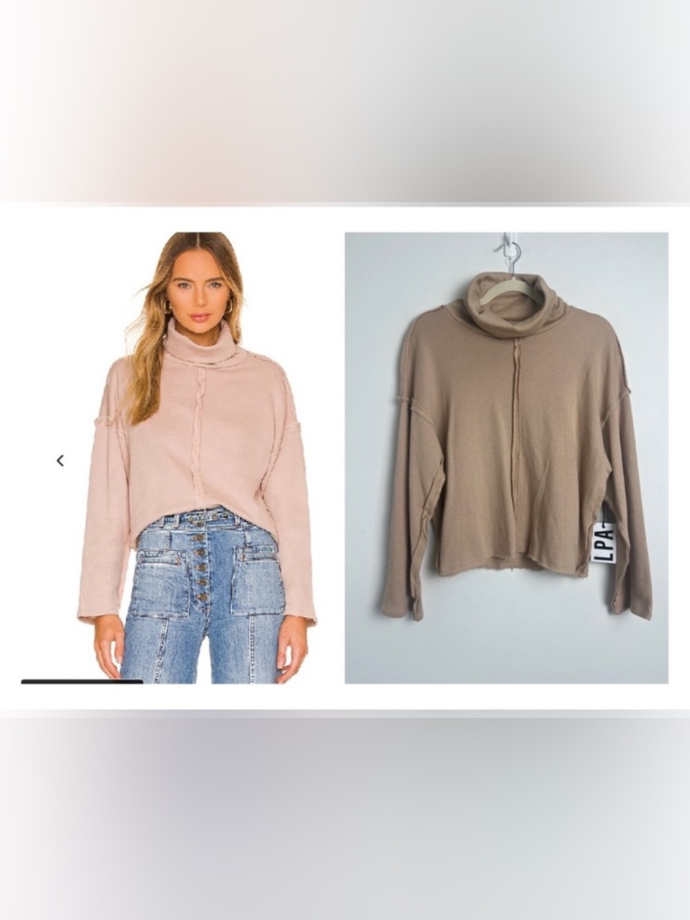 NEW Revolve LPA Essex Beige Tan‎ Turtleneck Sweater Top Size XS